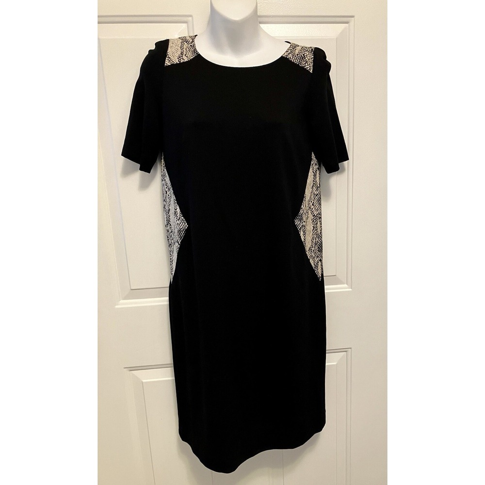 NWT Marella Women's Black Sleeveless Round Neck Knee Length‎ Dress Size 6